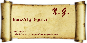 Noszály Gyula névjegykártya